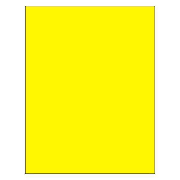 Tape Logic Rectangle Laser Labels, 8 1/2" x 11", Fluorescent Yellow, PK100
