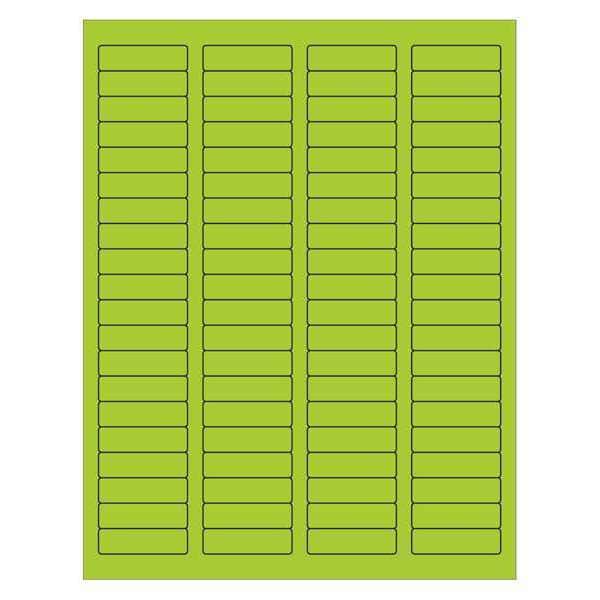 Tape Logic Rectangle Laser Labels, 1 3/4" x 1/2", Fluorescent Green, PK8000