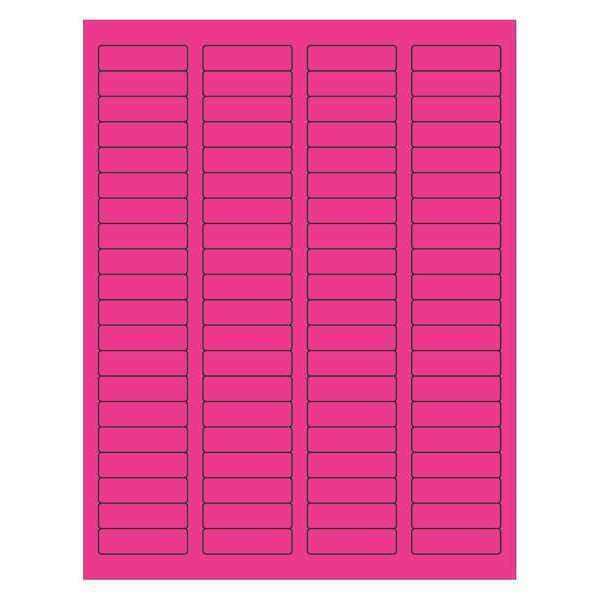 Tape Logic Rectangle Laser Labels, 1 3/4" x 1/2", Fluorescent Pink, PK8000