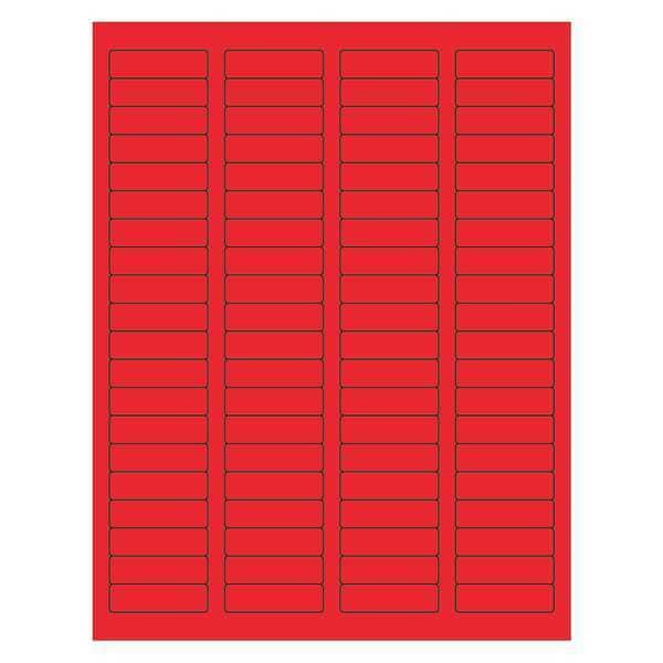Tape Logic Rectangle Laser Labels, 1 3/4" x 1/2", Fluorescent Red, PK8000