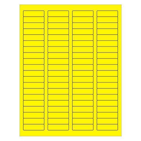Tape Logic Rectangle Laser Labels, 1 3/4" x 1/2", Fluorescent Yellow, PK8000