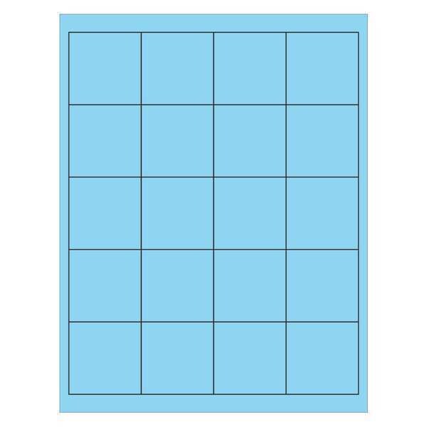 Tape Logic Rectangle Laser Labels, 2" x 2", Pastel Blue, PK2000