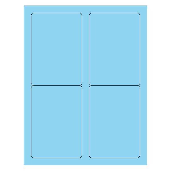 Tape Logic Rectangle Laser Labels, 3 1/2" x 5", Pastel Blue, PK400