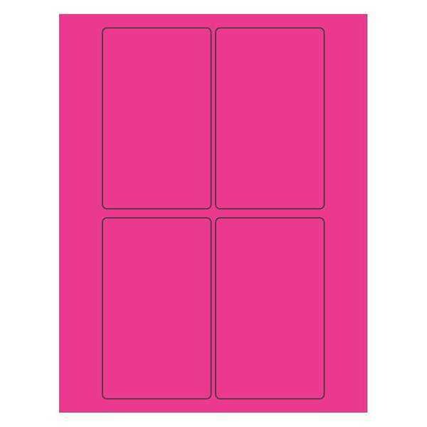 Tape Logic Rectangle Laser Labels, 3" x 5", Fluorescent Pink, PK400