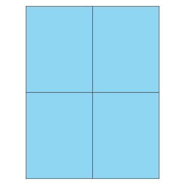 Tape Logic Rectangle Laser Labels, 4 1/4" x 5 1/2", Pastel Blue, PK400