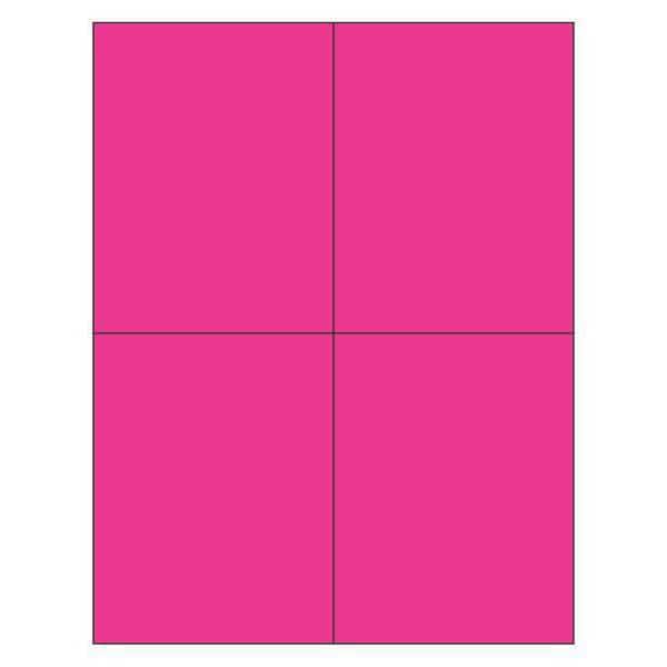 Tape Logic Rectangle Laser Labels, 4 1/4" x 5 1/2", Fluorescent Pink, PK400
