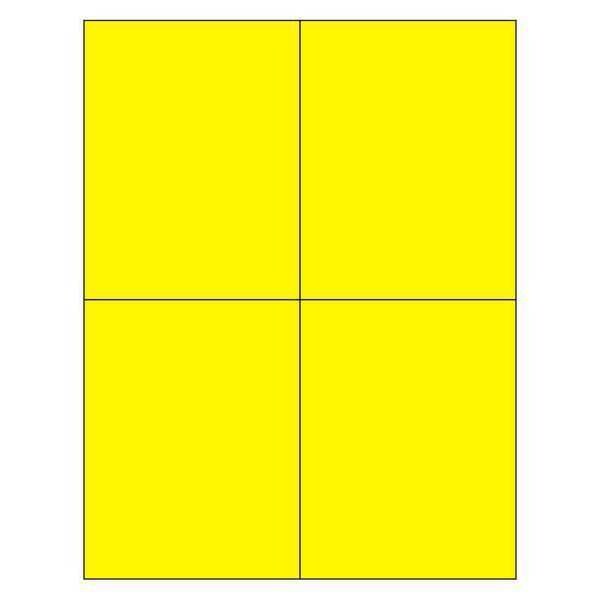Tape Logic Rectangle Laser Labels, 4 1/4" x 5 1/2", Fluorescent Yellow, PK400