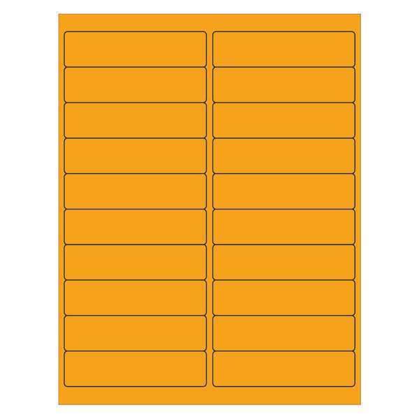 Tape Logic Rectangle Laser Labels, 4" x 1", Fluorescent Orange, PK2000