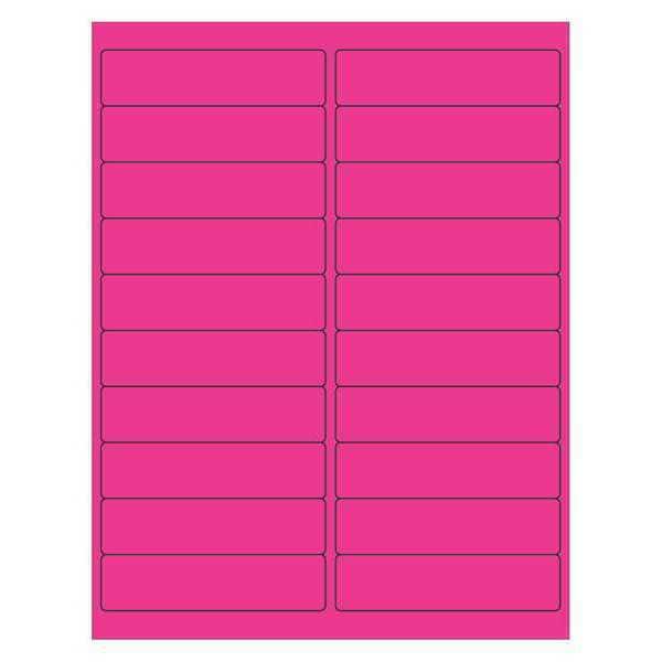 Tape Logic Rectangle Laser Labels, 4" x 1", Fluorescent Pink, PK2000