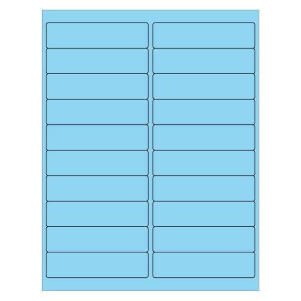 Tape Logic Rectangle Laser Labels, 4" x 1", Pastel Blue, PK2000