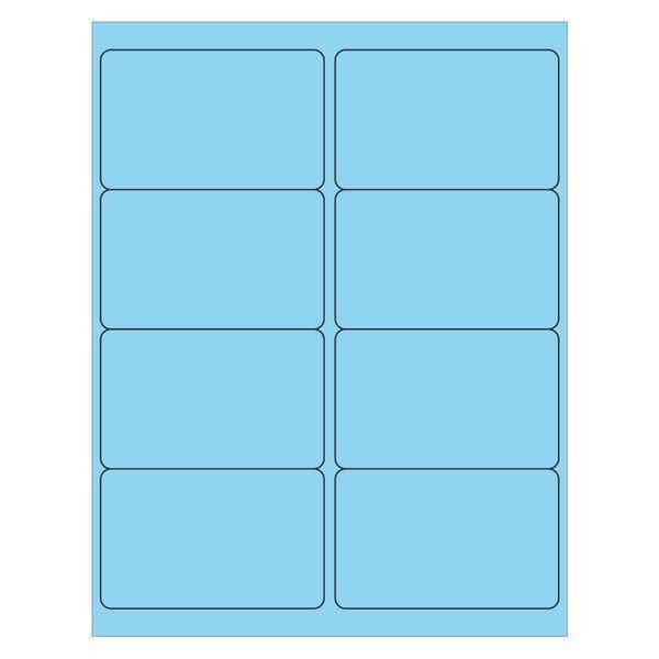 Tape Logic Rectangle Laser Labels, 4" x 2 1/2", Pastel Blue, PK800