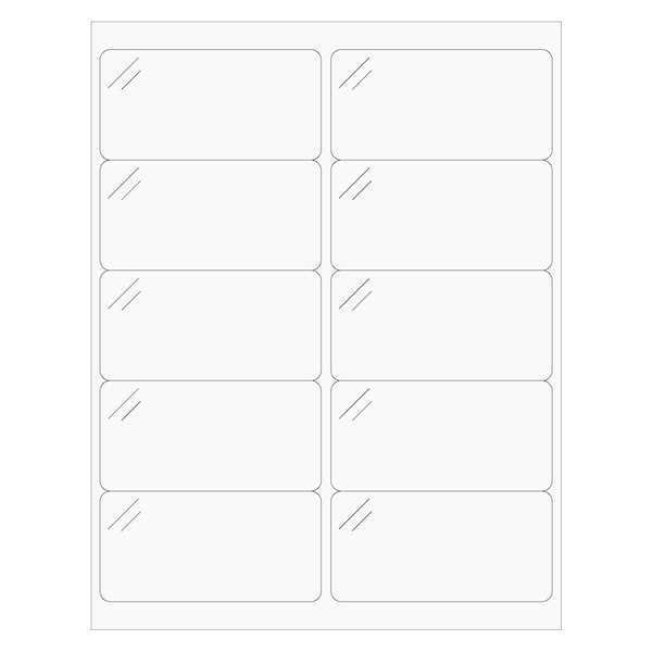 Tape Logic Rectangle Laser Labels, 4" x 2", Crystal Clear, PK1000