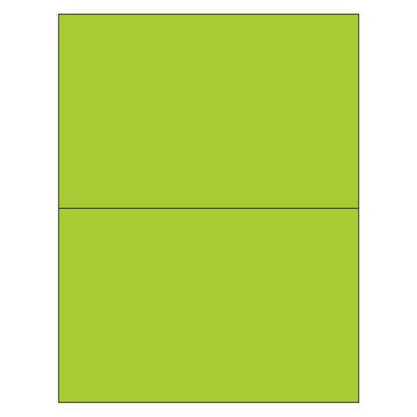 Tape Logic Rectangle Laser Labels, 8 1/2" x 5 1/2", Fluorescent Green, PK200