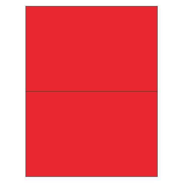 Tape Logic Rectangle Laser Labels, 8 1/2" x 5 1/2", Fluorescent Red, PK200