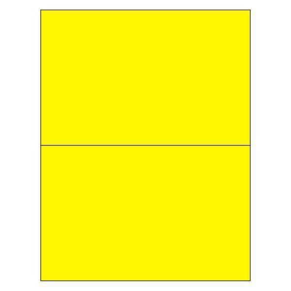 Tape Logic Rectangle Laser Labels, 8 1/2" x 5 1/2", Fluorescent Yellow, PK200