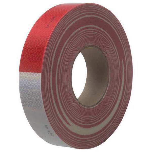 Reflective Tape, 22.0 Mil, 2"x150', Red/White