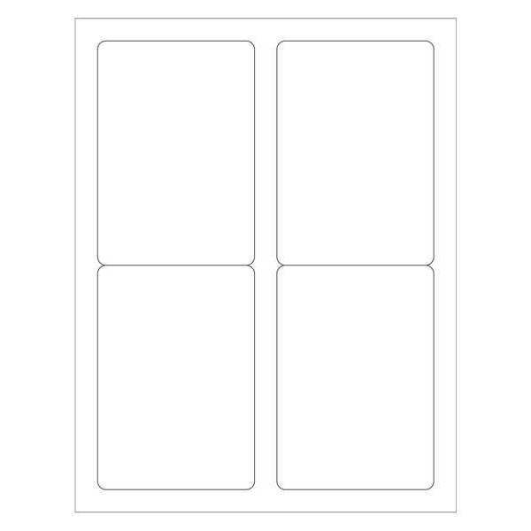 Tape Logic Rectangle Laser Labels, Master Case, 3 1/2" x 5", White, PK4000