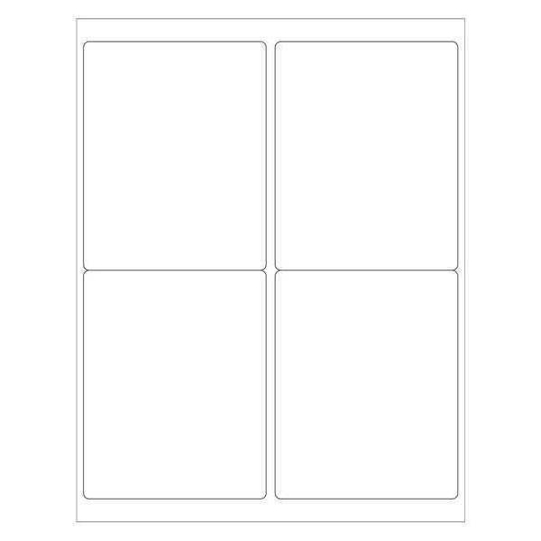Tape Logic Removable Rectangle Laser Labels, 4" x 5", White, PK400
