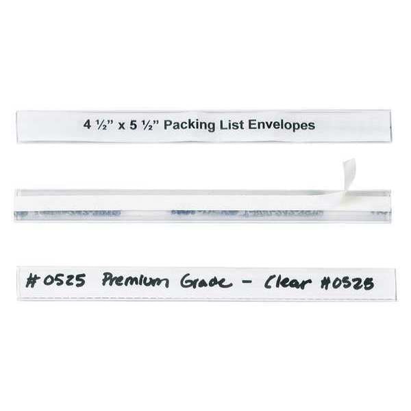 Hol-Dex Self-Adhesive Plastic Label Holder, 1/2" x 6", Clear, PK12