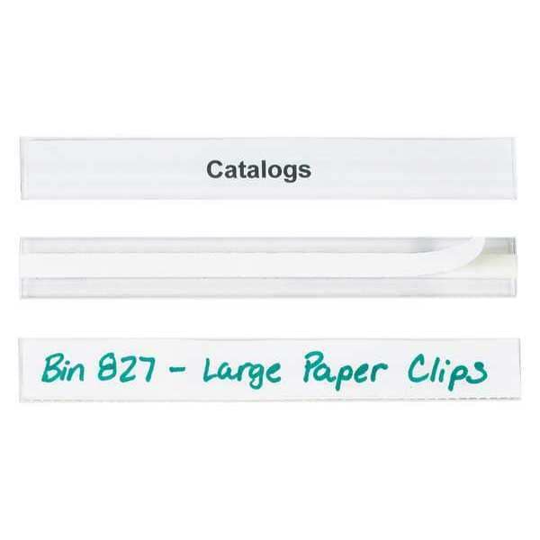 Hol-Dex Self-Adhesive Plastic Label Holder, 3/4" x 6", Clear, PK12