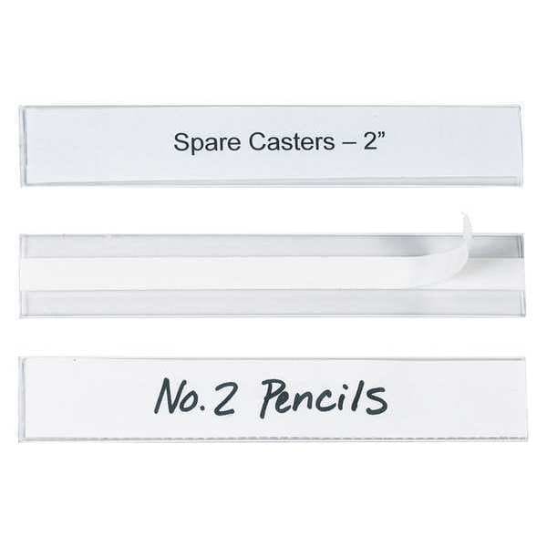 Hol-Dex Self-Adhesive Plastic Label Holder, 1" x 6", Clear, PK12
