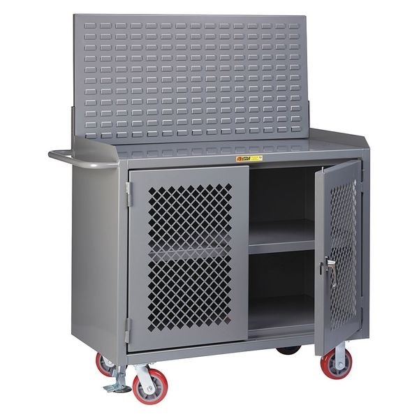 Bench Cabinet, Louver, Shelf, Steel Top