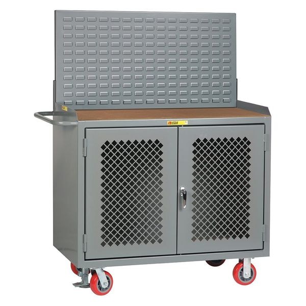 Bench Cabinet, Louvered Pnl, Hardboard