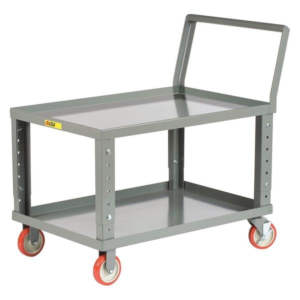 Adj. Low Deck Truck, 1200 lb., 18x32, Steel, 1200 lb Load Capacity, 2 Shelves, 35 in L, 18 in W