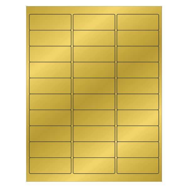 Tape Logic Foil Rectangle Laser Labels, 2 5/8" x 1", Gold, PK3000