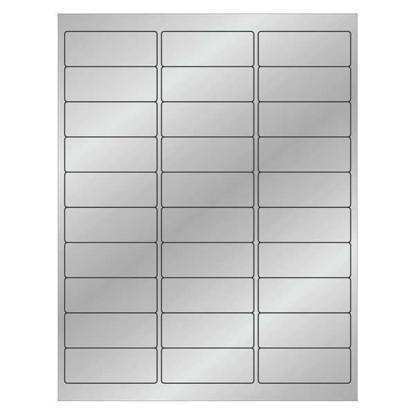 Tape Logic Foil Rectangle Laser Labels, 2 5/8" x 1", Silver, PK3000