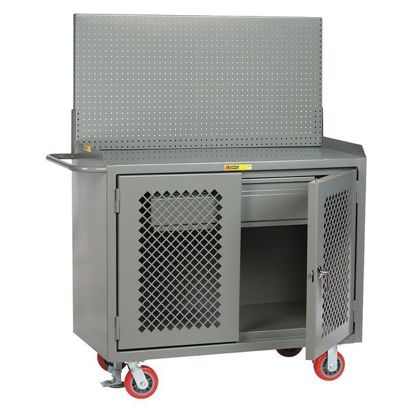 Bench Cabinet, Pegboard, Drawer, Steel Top