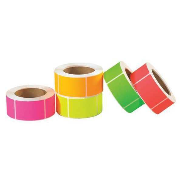 Tape Logic Inventory Rectangle Labels, "Fluorescent Packs, 2" x 3", Assorted Colors, 5000/Case