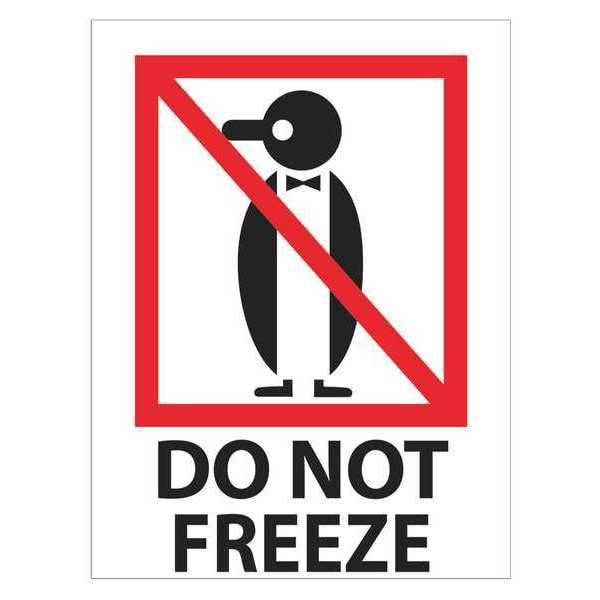 Tape Logic Labels, "Do Not Freeze", 3" x 4", Red/White/Black, 500/Roll