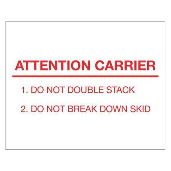 Tape Logic Labels, "Attention Carrier", 8" x 10", Red/White, 250/Roll