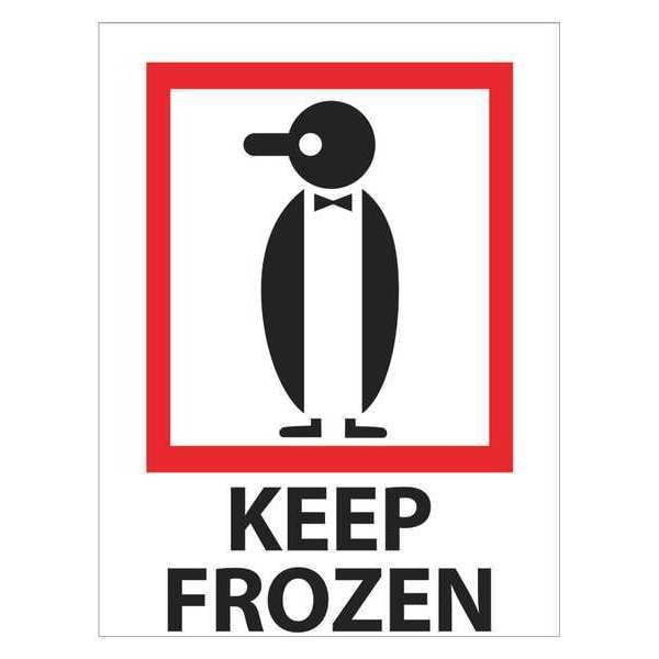 Tape Logic Labels, "Keep Frozen", 3" x 4", Red/White/Black, 500/Roll