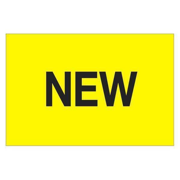 Tape Logic Labels, "New", 2" x 3", Fluorescent Yellow, 500/Roll