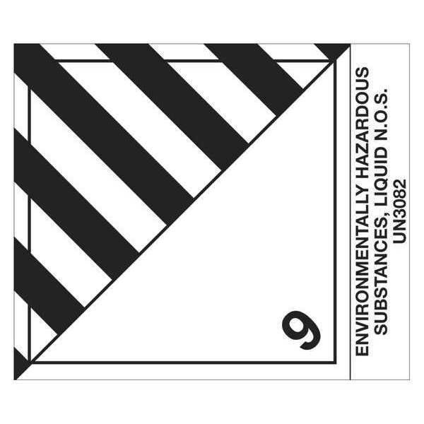Tape Logic Labels, "Env Haz Sub, Liquid", 4" x 4 3/4", Black/White, 500/Roll