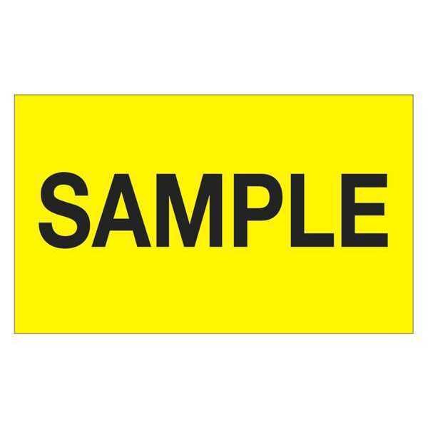Tape Logic Labels, "Sample", 3" x 5", Fluorescent Yellow, 500/Roll