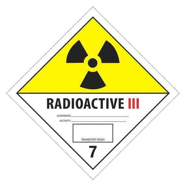 Tape Logic Labels, "Radioactive III", 4" x 4", Black/White/Yellow, 500/Roll