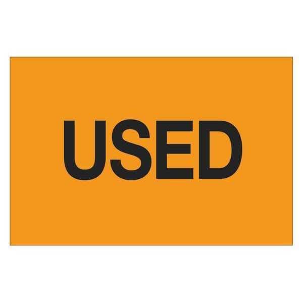 Tape Logic Labels, "Used", 2" x 3", Fluorescent Orange, 500/Roll