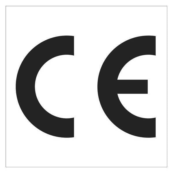 Tape Logic Labels, "C E" Regulated, 1" x 1", Black/White, 500/Roll
