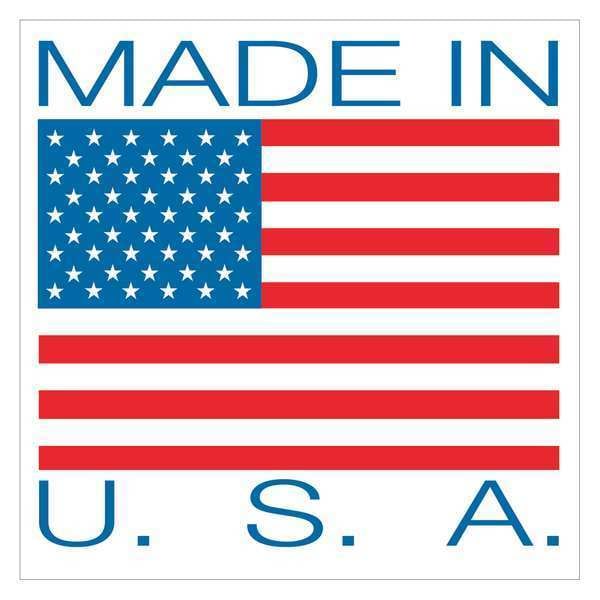 Tape Logic Labels, "Made in U.S.A.", 4" x 4", Red/White/Blue, 500/Roll