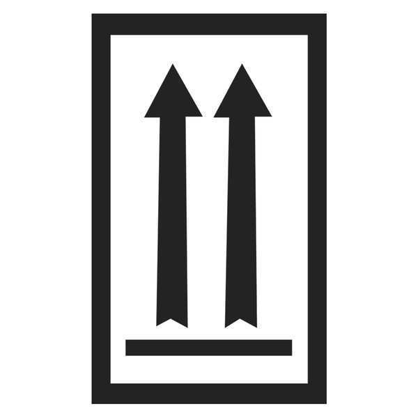 Tape Logic Labels, "Two Black Arrows Over Black Bar, 3" x 5", Black/White, 500/Roll