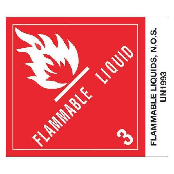 Tape Logic Labels, "Flammable Liquids, N.O.S.", 4" x 4 3/4", 500/Roll