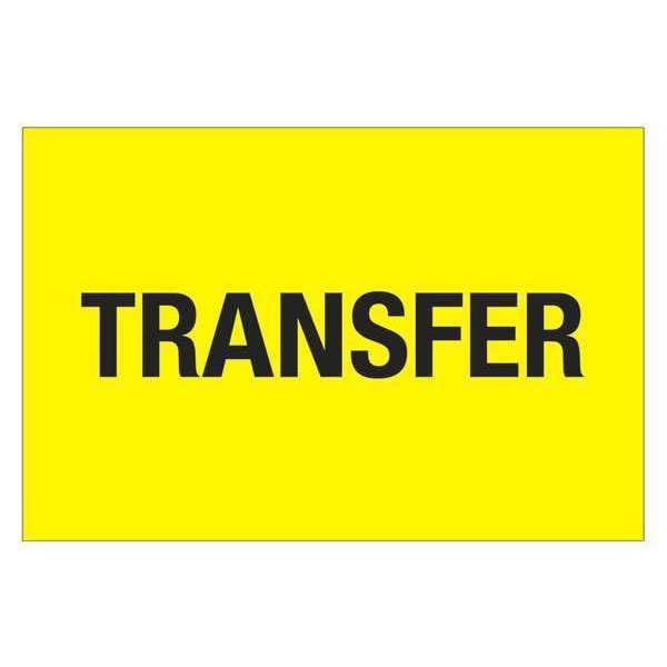 Tape Logic Labels, "Transfer", 2" x 3", Fluorescent Yellow, 500/Roll