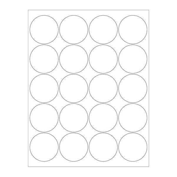 Tape Logic Circle Laser Labels, 2", Glossy White, PK2000