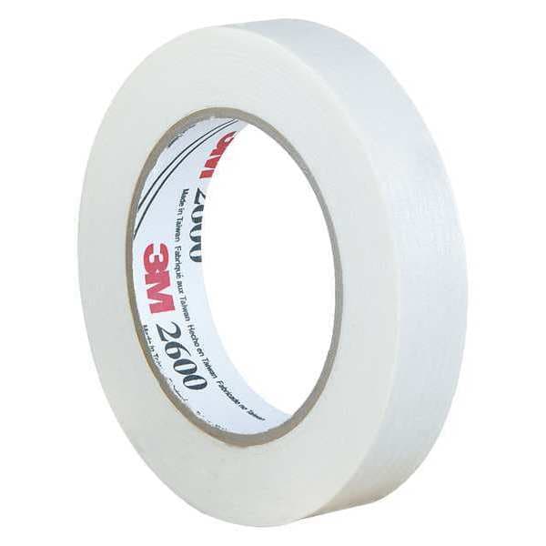 Masking Tape, 1x60 yd., White, PK36, 1" W x 60 yds. L, White, 36 PK