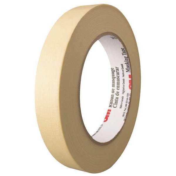 Masking Tape, 3/4x60 yd., Natural, PK48, 3/4" W x 60 yds. L, Natural, 48 PK