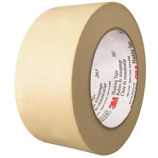 Masking Tape, 2x60 yd., Natural, PK24, 2" W x 60 yds. L, Natural, 24 PK