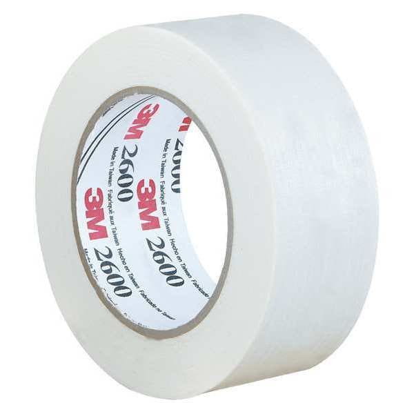 Masking Tape, 2x60 yd., White, PK24, 2" W x 60 yds. L, White, 24 PK